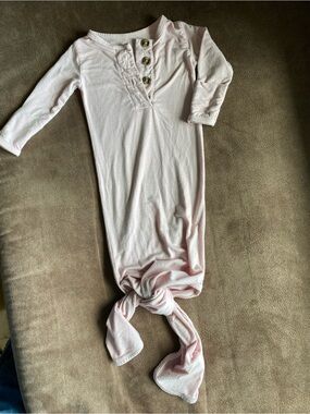 Soft Pink Knotted Sleep Gown Baby